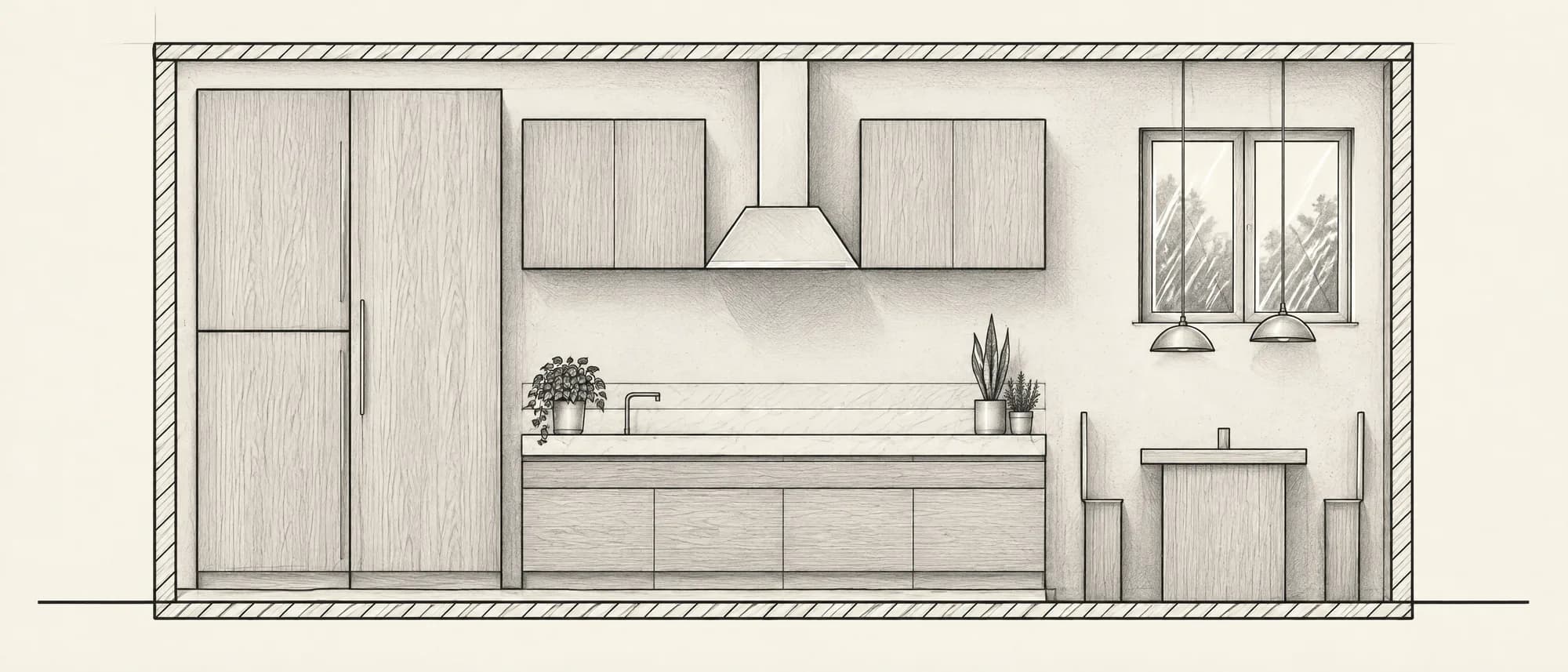 Front elevation · kitchen and dining