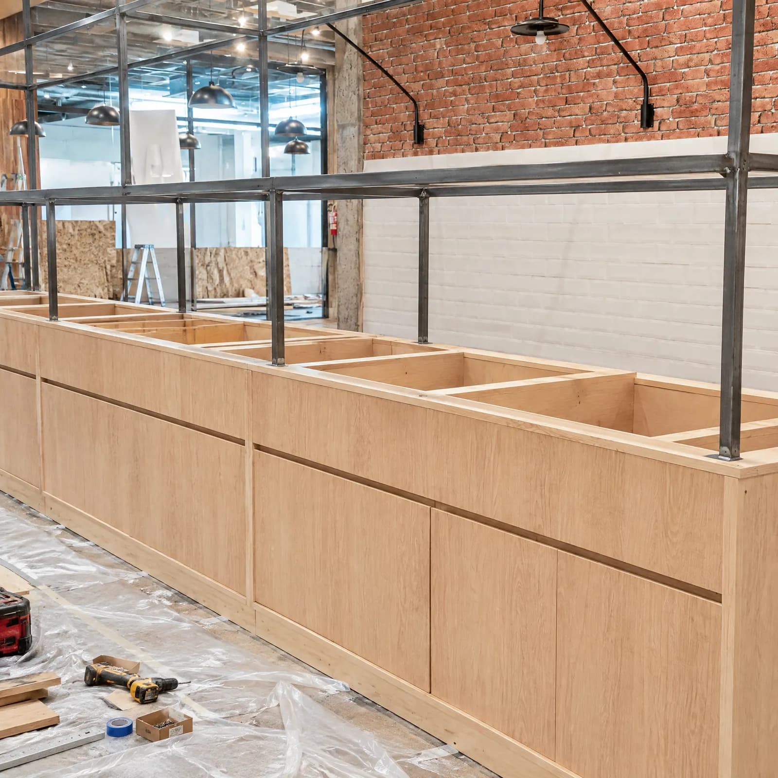 Assembly of the wooden buffet
